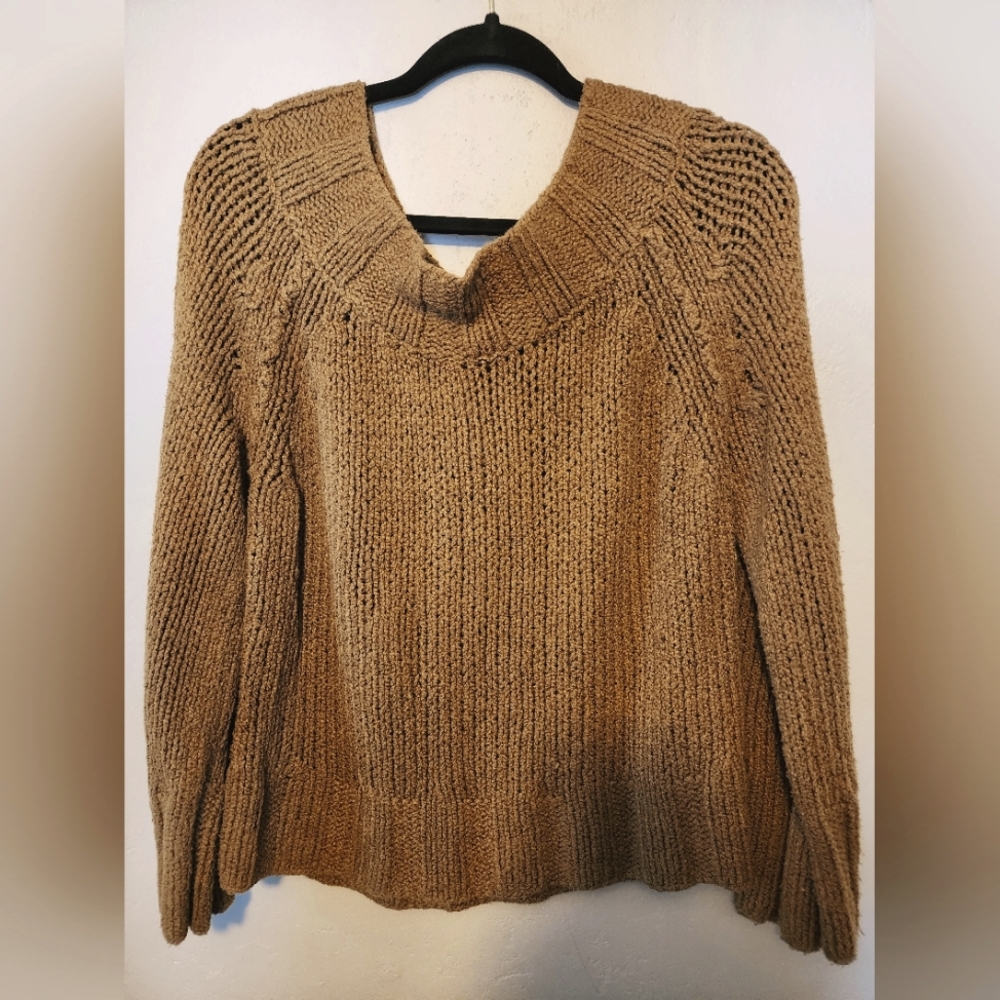 Free people loose fit wide neck sweater